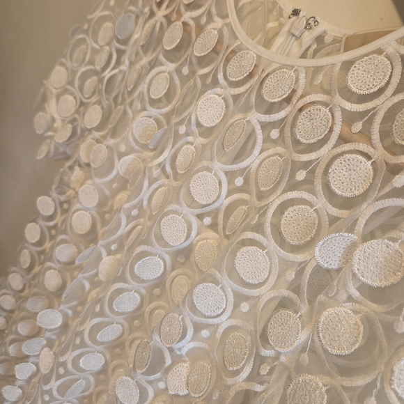 Michael Kors White Circular Crochet Midi Dress - Picture 3 of 4